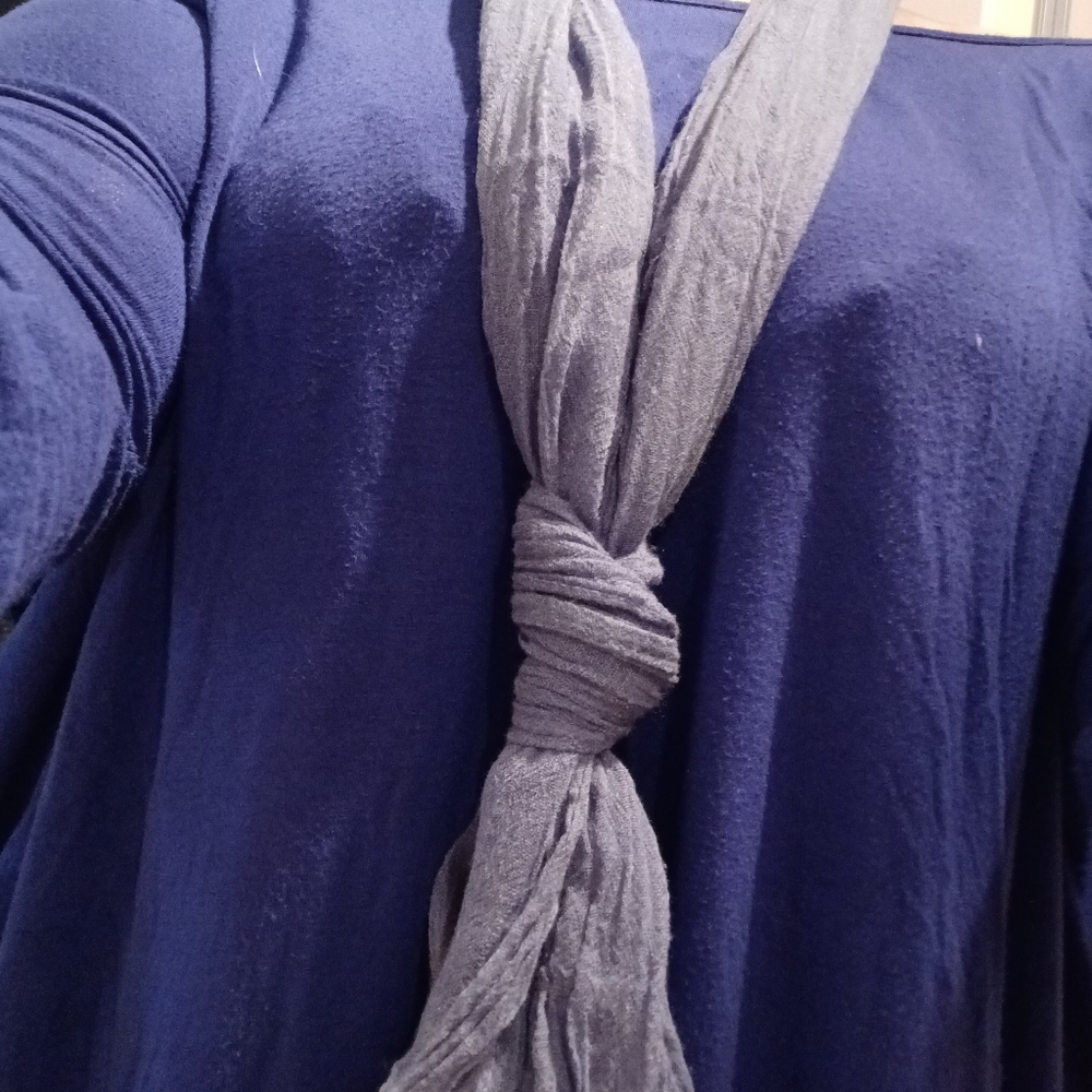 Dusty blue smoke-ring crinkle scarf
